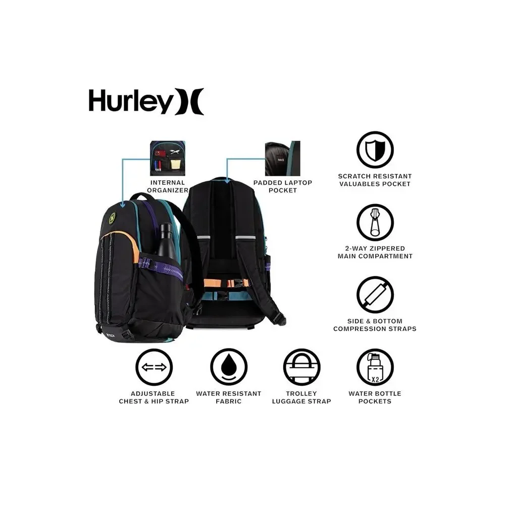 Hurley Joshua Black Multi Commuter Travel Backpack